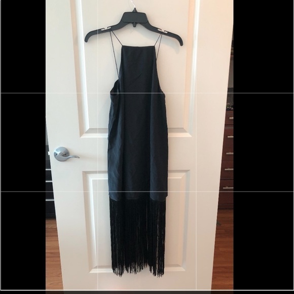 NWT CAMI NYC The Fringe Dress In Black Silk Size S - Picture 1 of 16
